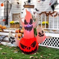 Halloween Inflatables Outdoor Decoration Pumpkin Ghost Giant Blow up Yard Decorations for Courtyard