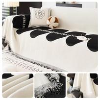 New Chenille Sofa Towel Cover Cloth One-piece Four-season Universal Sofa Cushion High-end Full Cover Universal Cover Blanket 180*130cm black