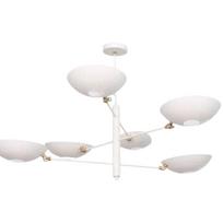 6 Light Pendant Mid Century Modern Raw Brass Sputnik chandelier light Fixture