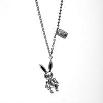 HipHop 925 Sterlingo Sidabro Pjūvio Gyvūnai Triušio Pakabukas Karoliai Moterims Vestuvių Vakarėlio Papuošalai Choker Apykaklė Dovana gray