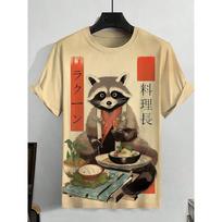 Cartoon Cat Print T Shirt For Men Outdoor Hip Hop Tops Casual O-neck Loose Short Sleeve Unisex Clothes Fashion 3D Anime T-Shirt S