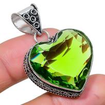 Peridot Gemstone Handmade 925 Sterling Silver Jewelry Pendant 2.17  AH-819 2.2 žalia