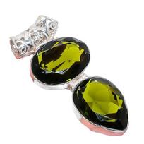 Peridot Gemstone Handmade 925 Sterling Silver Jewelry Pendant 2.17  AH-932 2.2 žalia