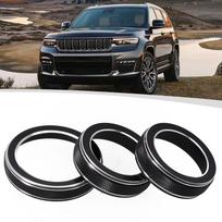 3 vnt. Juodas automobilio AC radijo jungiklio apdailos žiedas, rankenėlės dangtelis Jeep Grand For Cherokee 2014-2021 Aliuminio lydinio automobilių priedai CHINA black