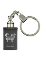Chihuahua long-haired - Crystal key ring with dog photo, illuminated key ring, unique gift by Art-Dog brand skaidri