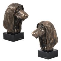 Afganistano kurtas, Tazi - Šuns statulėlė, biustas ant akmeninio pagrindo, skulptūra, trofėjus šunų parodai, gamintojas Art-Dog ruda