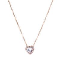 Top Quality S925 Silver Women Necklace Sparkling Pave Heart Droplet Rose Necklace Birthday Wedding Gift Girl Lady Jewelry