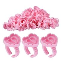 100Pcs Volume Glue Ring Cup for Lashes Fan Tattoo Pigment Holder Container Glue Holder Blossom Cups Eyelash Extension 100PCS balta