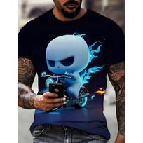 Stylish and fun Little Skeleton 3D printed graphic T-shirt, Cool Boy T-shirt, XL gray