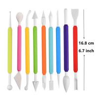 9-piece Set of Pottery Tools Clay Sculpture Carving Knife 18 Head Combination Colorful Punching Clay Sculpture Carving Tool