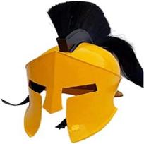 Retro 300 Movie Helmet  Spartan Helmet for LARP Role Playing Games Wearable Helmet   Yellow orange