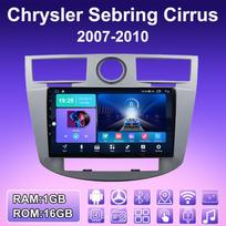2 DIN Android Carplay Radijo grotuvas automobiliui Chrysler Sebring Cirrus 2007-2010 Multimedia grotuvas Galvos blokas Stereo GPS Navigacija BT WIFI 2+32GB 1+16GB blue