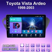 2 DIN Android Carplay Automobilio radijas Toyota Vista Ardeo 1998-2003 Multimedia grotuvas Galvos blokas Stereo GPS navigacija BT WIFI 2+32GB 1+16GB blue