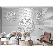 Abstraktūs Tapetai 3d Kosmosas Trimatė Sfera Freska Svetainė Miegamasis TV Fonas Tapetai 200 cm(W) x 140 cm(H) white