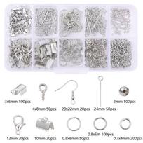 Diy Jewelry Accessories Kit Set Open Jump Rings/Lobster Clasp/Earring Hooks beige