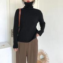 Fashion Long Sleeve Casual Warm Base Knitted Sweater for Women Autumn and Winter Clothing Elegant Solid Turtleneck Sweaters Office Lady Knitwear 25014 One Size juoda