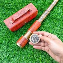 Antique Telescope Marine Nautical Leather Pirate Spyglass Vintage Gift
