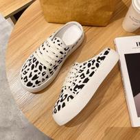 fashion Leopard Canvas Casual Shoes Women Non-heel Shoes Platform Slippers Summer Slip-ons Walking Shoes Zapatos De Mujer Sneakers Woman 35