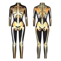 Helovinas Moterų Sexy Skull Jumpsuits Cosplay kostiumas XL