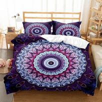 Mandala Duvet Cover Set King Queen Size Bohemian Style Mandala Elephant Pattern Polyester Bedding Set for Boys Girls Kids Teens 70x133cm 2pcs white