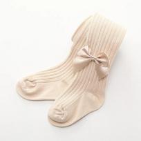 0-4 Years Pantyhose For Ints Newborns Toddlers Cotton Tight For Kid Spring Autumn Baby Girls Tights Beautiful Bowknot Mesh XS:   0 to 1 Years smėlis