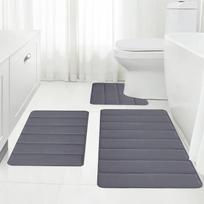 Memory Foam Vonios kilimėlių rinkinys 3 dalių, neslystantys itin minkšti sugeriantys vonios kilimėliai, skalbimo mašinoje ir sauso tualeto kilimėlių rinkiniai vonios grindims One Size