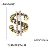 Hip Hop Creative Alloy Dollar Sign Brooch Personality Trend Men'S Suit Coat Corsage Accessories Pin beige