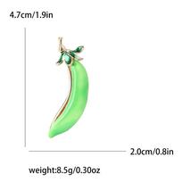 Fashion Creative Alloy Enamel Pea Pod Brooch Niche Design Women'S Clothing Brooch Ornament Pin green