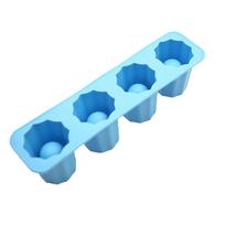 4 vyno stiklo ledo baro vakarėlio mini puodelis vyno stiklo ledo kubelių padėklas silikonas One Size mėlyna