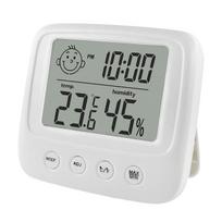 LCD skaitmeninis temperatūros drėgmės matuoklio foninis apšvietimas namų vidaus elektroninis higrometras termometras orų stotis kūdikių kambarys gray