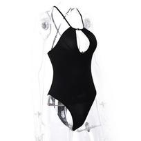 European and American spring women's T-shirt sexy spicy girl low cut hollow slim fit suspender jumpsuit L balta