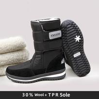 Winter Women Man Fur Snow Boots New Wool Outdoor High Boots Lady Fluffy Thick Warm Waterproof Anti Slip Fashion Cotton Shoe 35