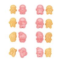 8Pcs Plastic Biscuits Mold Cookie Stamps Gingerbread Man Cookie Cutters Fondant Cake Mold Kitchen Pastry Baking Tool