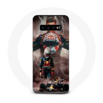 Coque Maniacase pour Samsung Galaxy S10 Plus verstappen éclair Formule 1 Casque F1