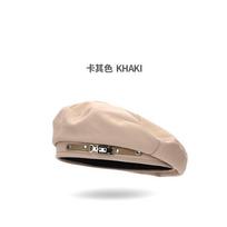 Metal buckle beret female British retro casual painter hat niche display face small bud hat trend juoda