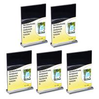 5 Pcs Acrylic Sign Holder Clear Desktop Sign Holder Tabletop Display Stand T-Shape Table Menu Display Stand for Office B