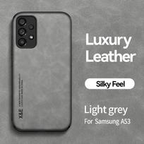 Skirtas Samsung Galaxy A71 A73 A72 A70 A51 A52 A53 A33 A31 A13 A14 A34 A22 A21S A12 M33 magnetinis avikailio prabangus odinis dangtelis For Samsung A70 šviesiai pilka spalva
