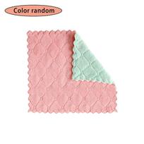 1Pc  Household Kitchen Cleaning Tool A Super Fine Fiber Multifunctional Double-Sided Cleaning Cloth And A Cleaning Pad pink