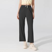Summer Women's Sunscreen Cool Feeling Wide Leg Pants Loose Yoga Pants Sports Casual High Waist Covered Fitness Pants XL chaki