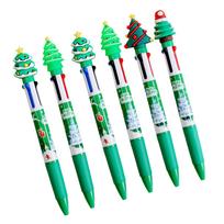 6 Pcs 4 Colors Shuttle Pen Christmas Ballpoint Pen 4 in 1 Multicolor Pen Office School Supplies for Smooth Writing ruda
