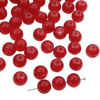 8 mm vienspalviai apvalūs stiklo karoliukai, skirti savo rankomis papuošalams gaminti karolius ir apyrankes 8mm 20 pieces/pack raudona