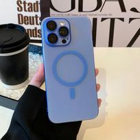 Objektyvo plėvelės Matinis matinis magnetinis telefono dėklas, skirtas iPhone 16 Pro 15 Plus 14 13 12 Pro Max 11 smūgiams atsparus kietas PC Plonas skaidrus galinis dangtelis iPhone 12 Pro Max violetinė