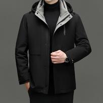 Winter New One-piece Three-wear Down Jacket Men's Casual Goose Down Jacket Hooded Liner Removable Warm Top M juoda