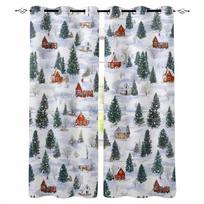 Christmas Winter Snowflake Tree Snowman Blackout Curtains For Living Room Bedroom Window Treatment Blinds Kitchen Drapes W135 x H60cm