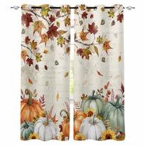 Thanksgiving Autumn Eucalyptus Blackout Curtains For Living Room Bedroom Window Treatment Blinds Drapes W135 x H60cm