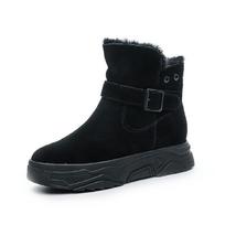 Sneakers Women Warm Fashion Ankle Boots Plush Fur Keep Warm Woman Shoes Lace Up Round Toe Shoes Comrfortable Shoes Women gb6 35 juoda