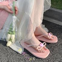 Fashion Summer 2024 on Beach Flip Flops Kawaii Flat Cute Women's Slippers and Ladies Sandals Shoes Slides Designer Footwear Korea Style 41 blue