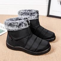 Fashion Fashion Snow Boots for Women Faux Fur Plush Winter Waterproof  Ankle Boots Woman Comfortable Non-Slip Warm Cotton Padded Shoes 35 juoda
