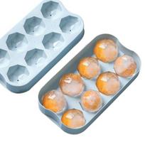 7 Grids/8 Grids Ice Cube Mold BPA Free Spill-resistant PE Removable Lid Ice Ball Maker Kitchen Utensils Rectangle mėlyna