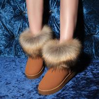 Fashion Winter Waterproof Women Fashion Fur Boots Suede High Quality Female Ankle Snow Boots Winter Classics Winter Shoes 5 geltona
